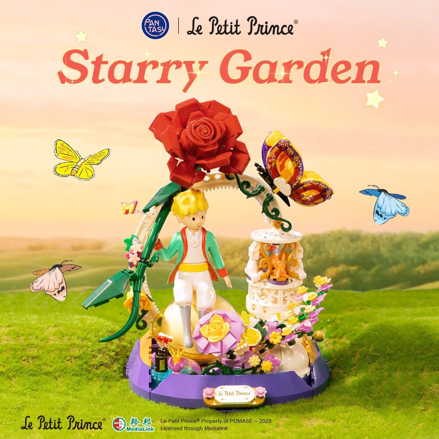PANTASY the Little Prince Starry Garden Building Set, Floral Fantasy Diorama with Giant Rose & Butterfly, Creative Display Brick Model and Collectible Gift for Fans image number 6