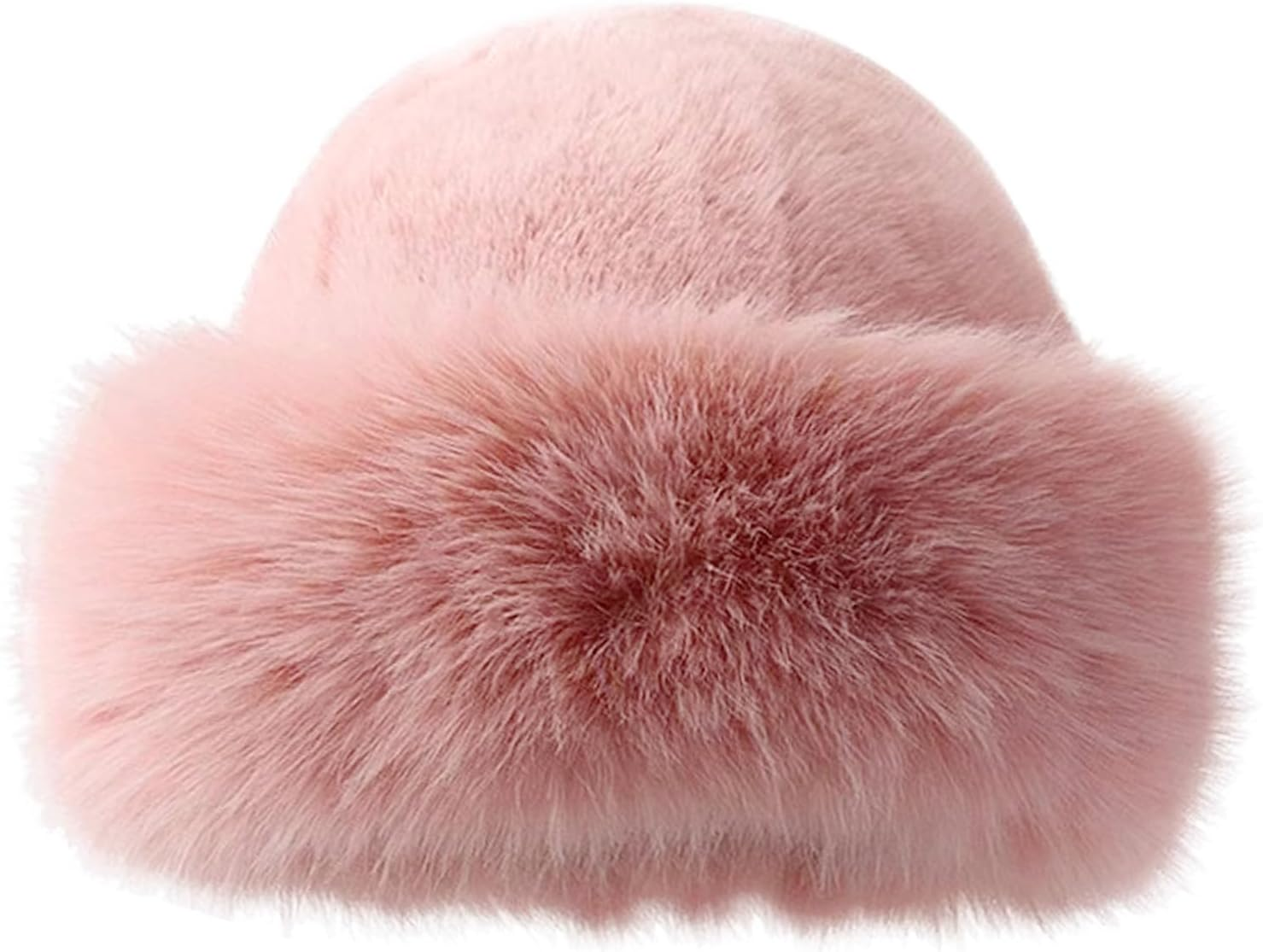 Lopsity Women'S Faux Fur Winter Bucket Hat Fluffy Warm Hat for Men Fuzzy Bucket Hat Winter Wrap Hat - Black image number 2