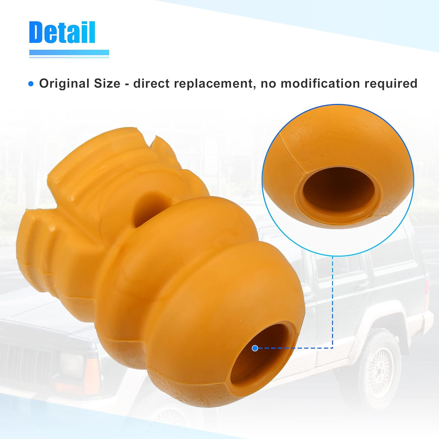 X AUTOHAUX 2Pcs 4.3 Inch Rear Suspension Bump Stop Strut Bumper Bump Stop for Kia Sorento 2002-2009 55151-3E001 Rubber Orange Rubber image number 5