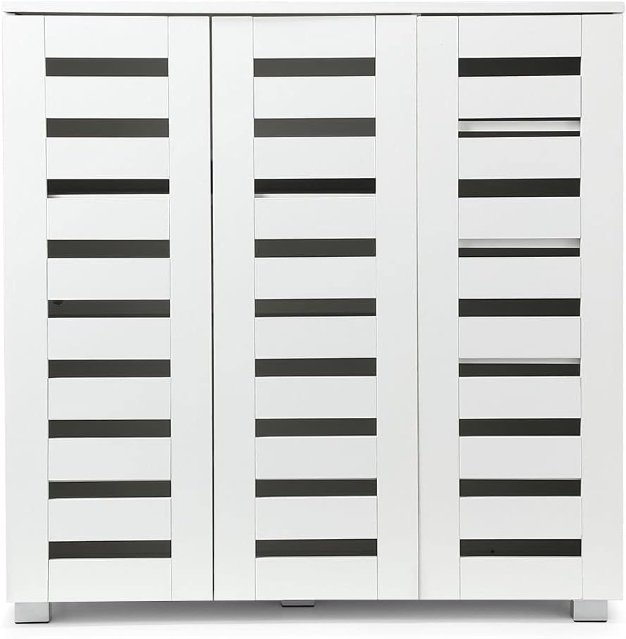 Luxsuite Wooden Shoe Cabinet 4 Tier Shoe Storage Organiser with Adjustable Shelf 30 Pairs Shoes for Hallway Foyerwhite - White-O7 image number 2