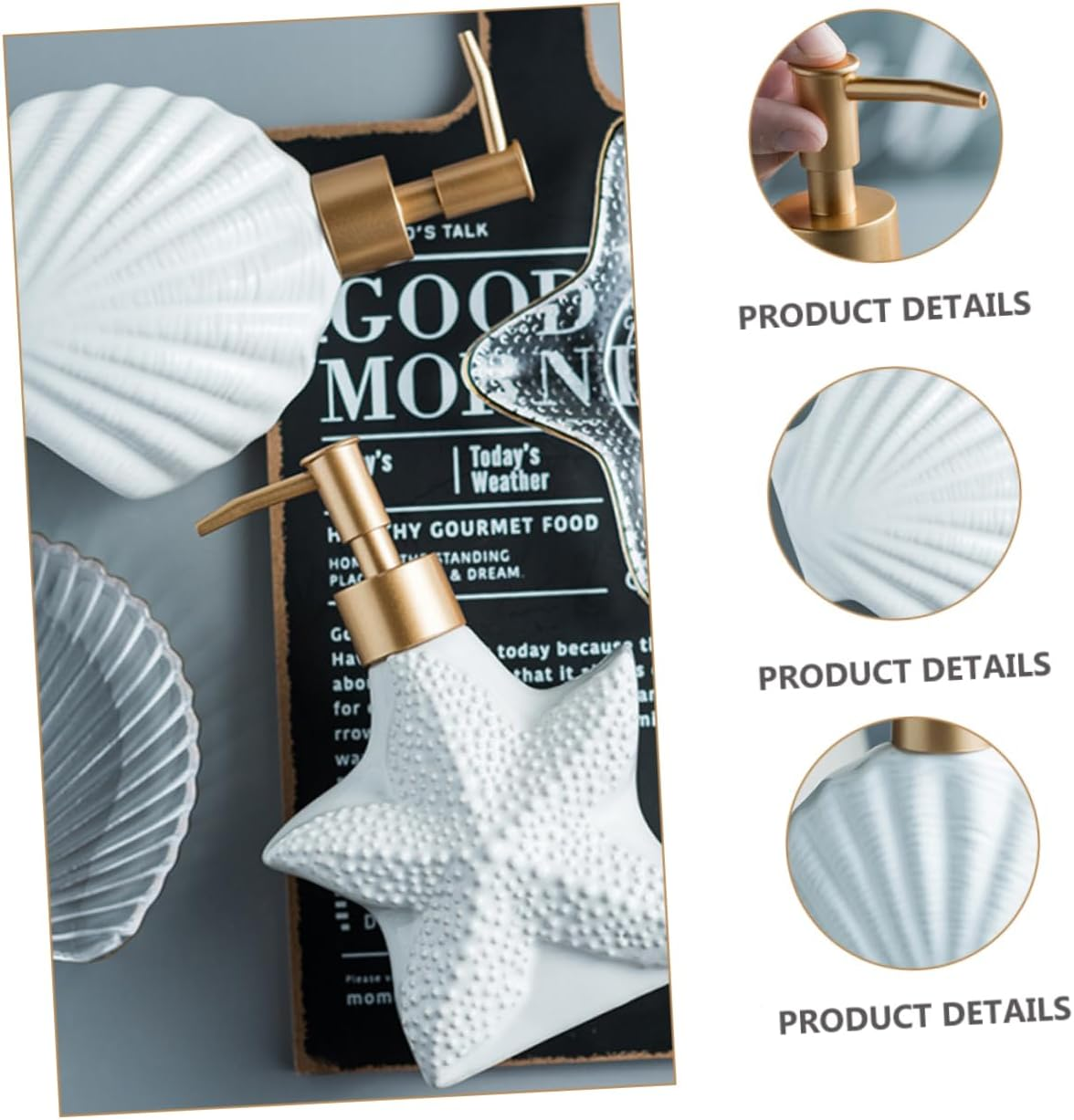 FELTECHELECTR Ceramic Bathroom Dispensing Bottle Hand Soap Pump Slim Compact Dispenser image number 3