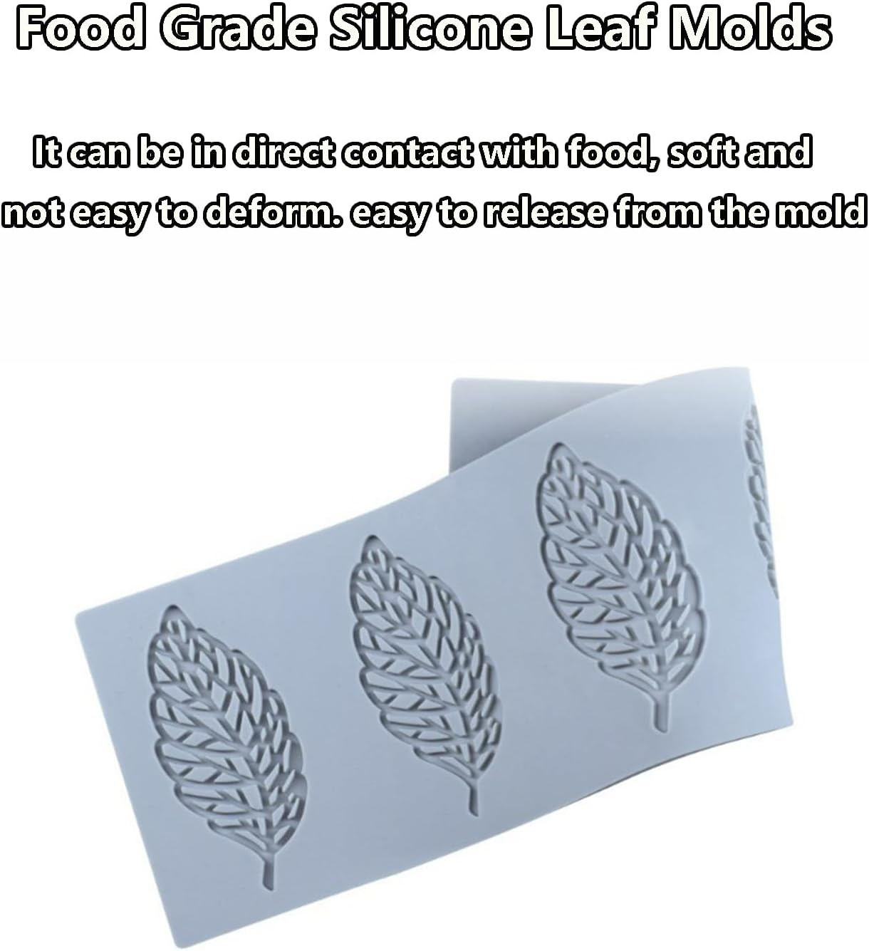 Meagtlva Silicone Baking Mold, Chocolate Mould,Flexible Non-Stick Cake Pan for Baking, Easy Release,Silicone Moulds for Mousse Cakes, Chocolate,Ice Cream,Gummy (Leaf)