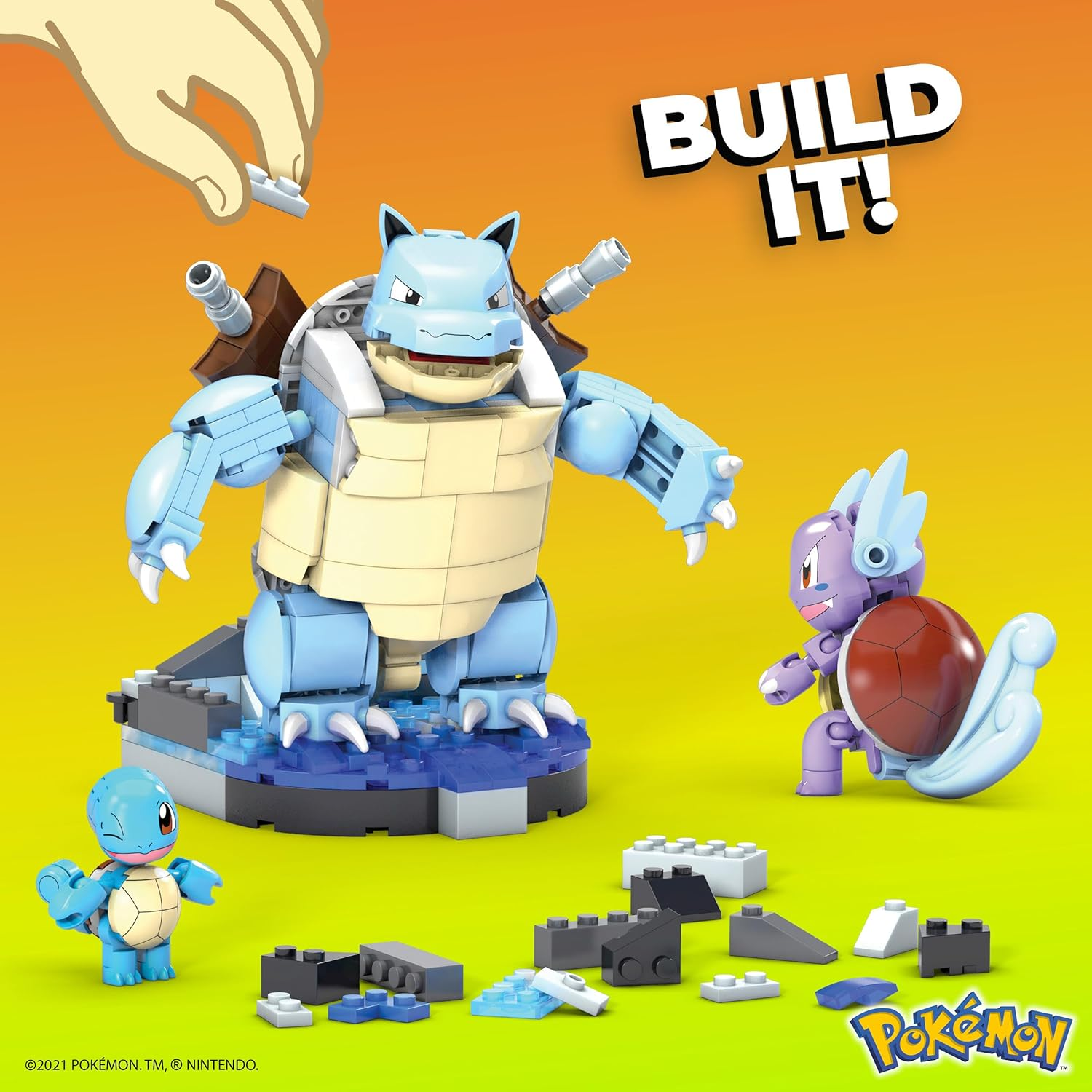 MEGA ​ Pok&eacute;mon Squirtle Evolution Building Set with 379 Bricks and Special Pieces, Toy Gift Set for Ages 8+ and Up, HDH93 image number 5