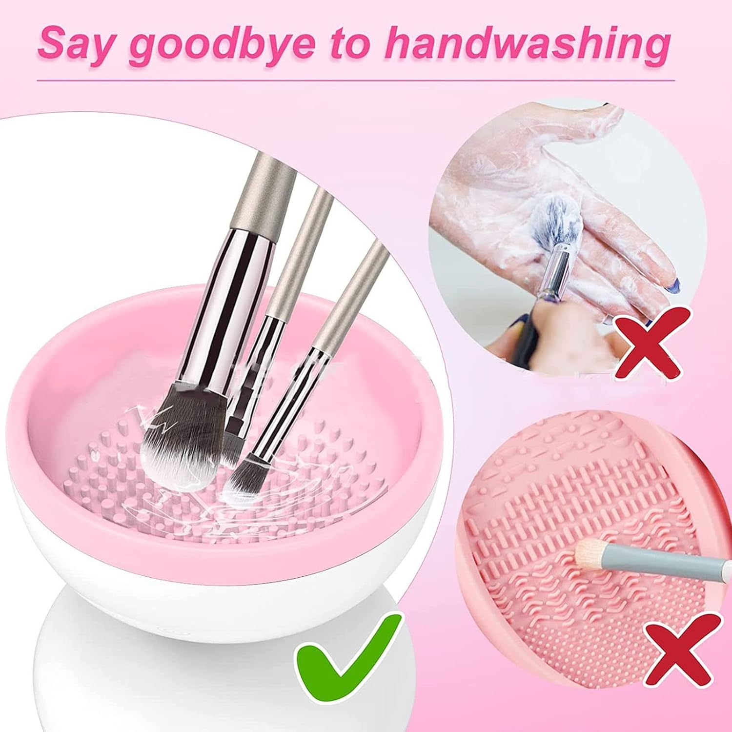 Electric Makeup Brush Cleaner Machine, USB Automatic Brush Cleaner Spinner Dryer Portable Cosmetic Brush Cleaner Tools Cosmetic Brush Dryer, Valentines Day Gift, image number 3