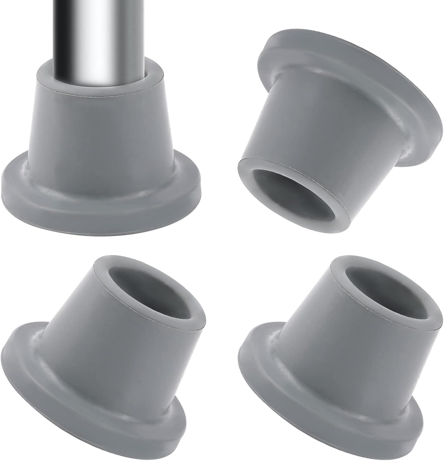Pack of 4 Shower Chair Tips 28 Mm Rubber Feet Chair Leg Caps for Shower Chair Replacement Rubber Feet for Shower Chair Bath Seat Shower Stool Non-Slip Rubber Tips Suction Cup Feet (Grey) image number 2