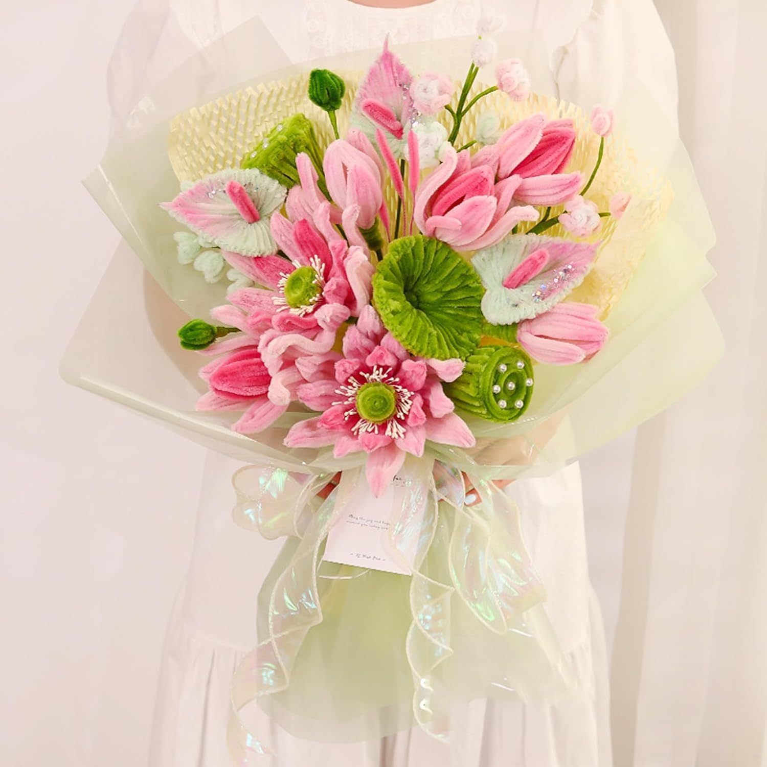 Pipe Cleaners Craft - Pipe Cleaners Flowers, Pipe Cleaner Flower Kit, DIY Pipe Cleaners Flower Bouquet Craft Supply Kit for Art Project Activity, Birthday Anniversaries Gifts image number 6