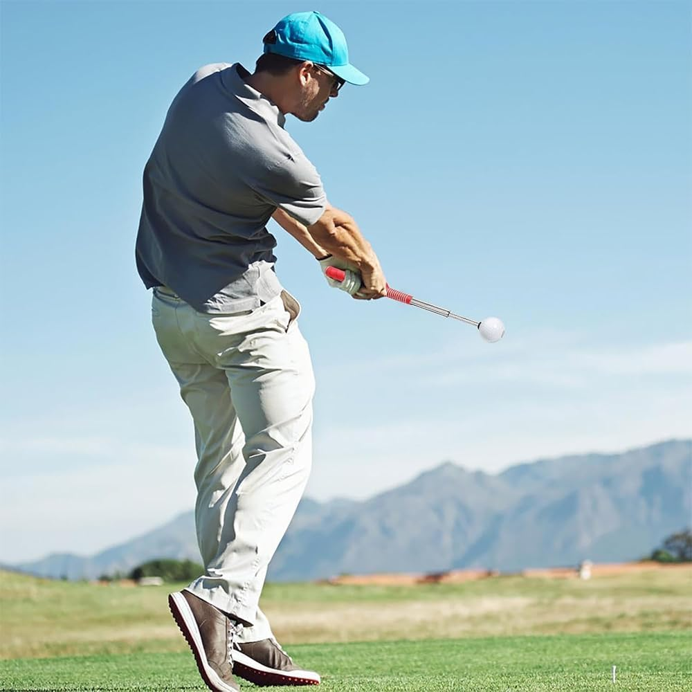 Retractable Golf Swing Trainer Aid, Golf Swing Practice Stick, Golf Grip Trainer for Warm-Up Right-Handed Golf Club Indoor Practice Strength & Tempo Flexibility Training Practice Accessories image number 6