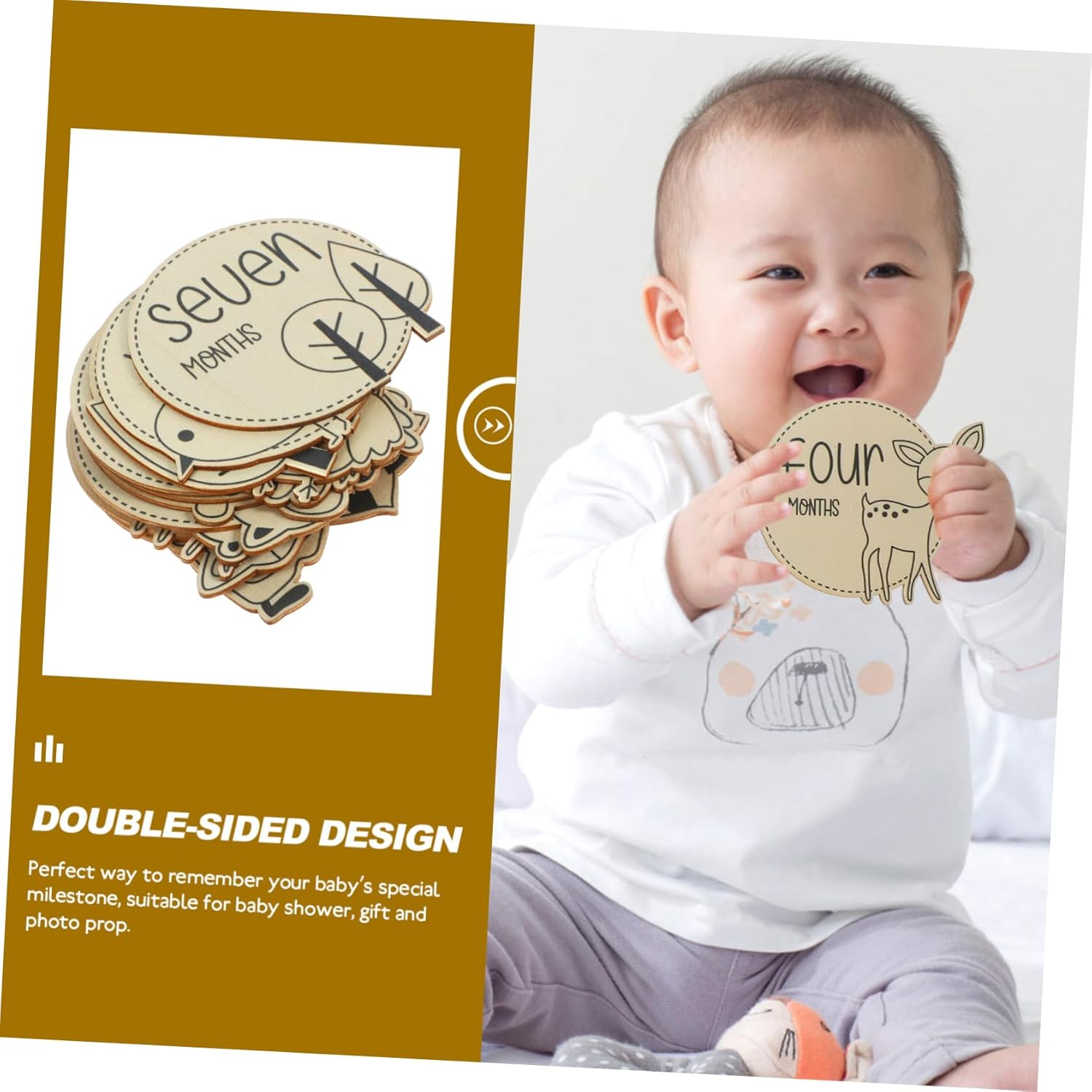 Healifty 12Pcs Animal Themed Milestone Cards Milestone Markers for Newborn Growth Photography for First Year Shower