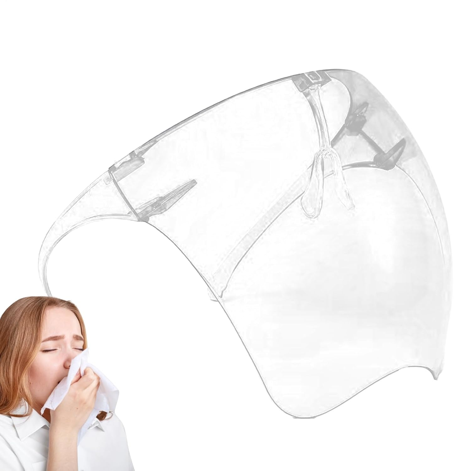 Full Face Shield - Anti-Fog Protective Full Face Shield,High-Definition Protective Facial Cover Anti-Fog Eye Protection for Painting, Construction & Mowing image number 2