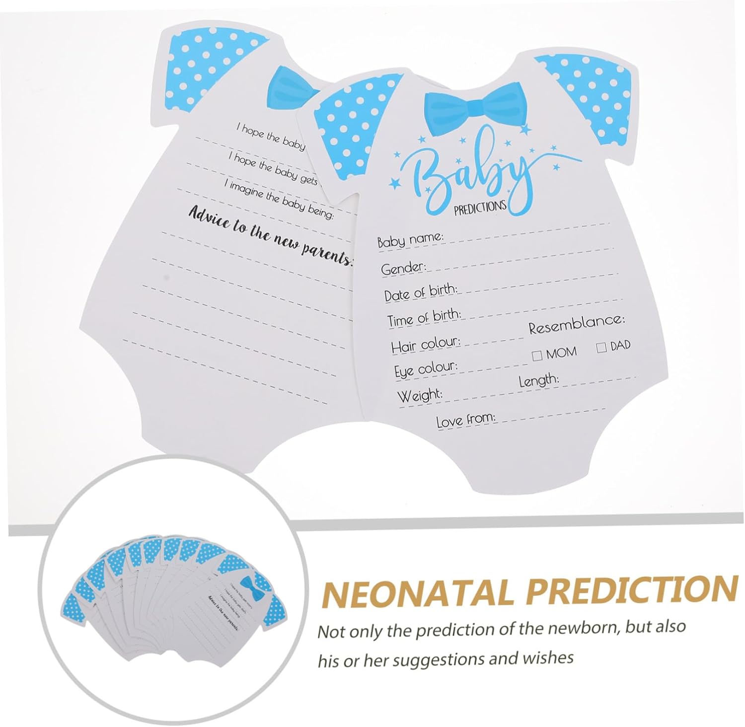 Gatuida 20Pcs Shower Prediction Advice Cards Newborn Photography Props Milestone Announcement Cards for Gender Neutral Party Decoration and Souvenir image number 5