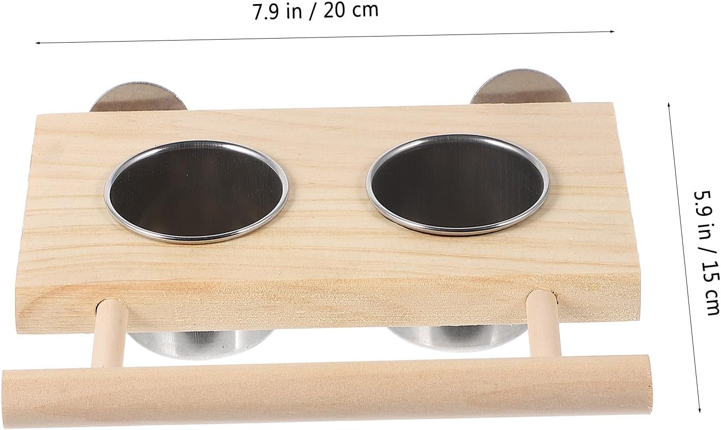 GRIRIW Parrot Food Bowl and Water Feeding Cups Set, 2Pcs Stainless Steel Pet Feeder with Stand, Small and Large Sizes for Bird Cage Accessories, Suitable for Parrots and Small Birds image number 4