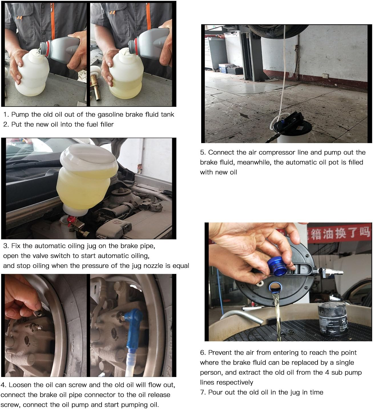 Vacuum Brake Bleeder Kit, Professional Brake Fluid Bleeder, 2.75 to 11.6 Bar Universal Air Brake Bleeder Tool with 2L Vacuum Brake Extractor & 1L Refill Bottle for Car, Truck