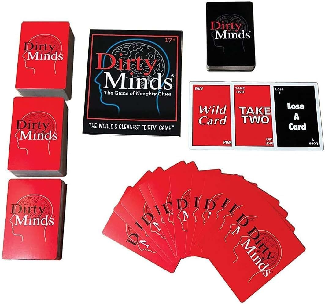 Dirty Minds Card Adult Party/Of Naughty Clues. Excited & Exhausted, Sex Romantic Game for Couples with 50 Cards image number 1
