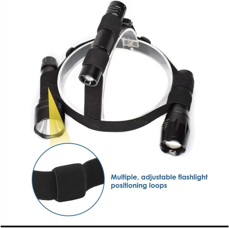 Headlamp Strap Headlight Band Headlight Strap Head Torch Strap Headlamp Band Headlamp Elastic Strap Flashlight Headgear Strap Flashlight Mounting Band for Safty (Black, One Size)