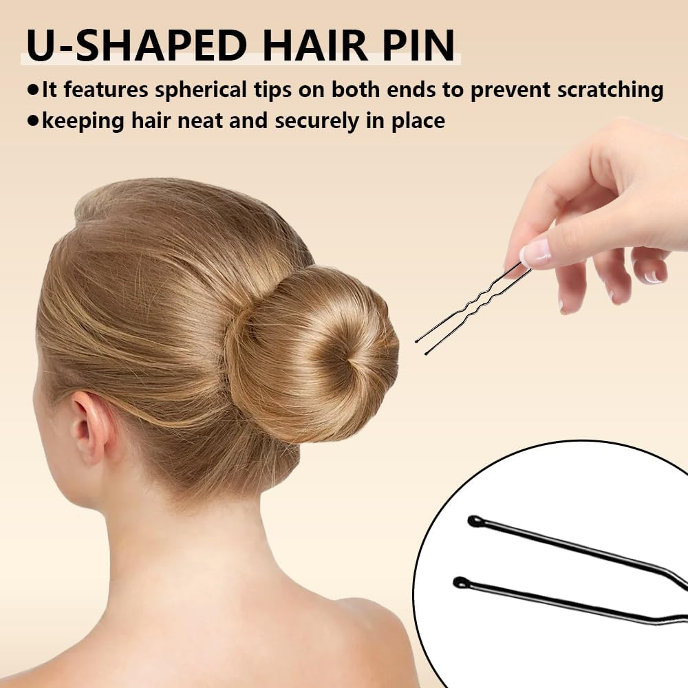 Zegnuem Black Hair Donuts 24Pcs Hair Donuts for Hair Bun Styling Tool Set for Buns with 20 Pins & 4 Headbands Professional Bun Maker for Girls Dancers Ballet Womenbuns