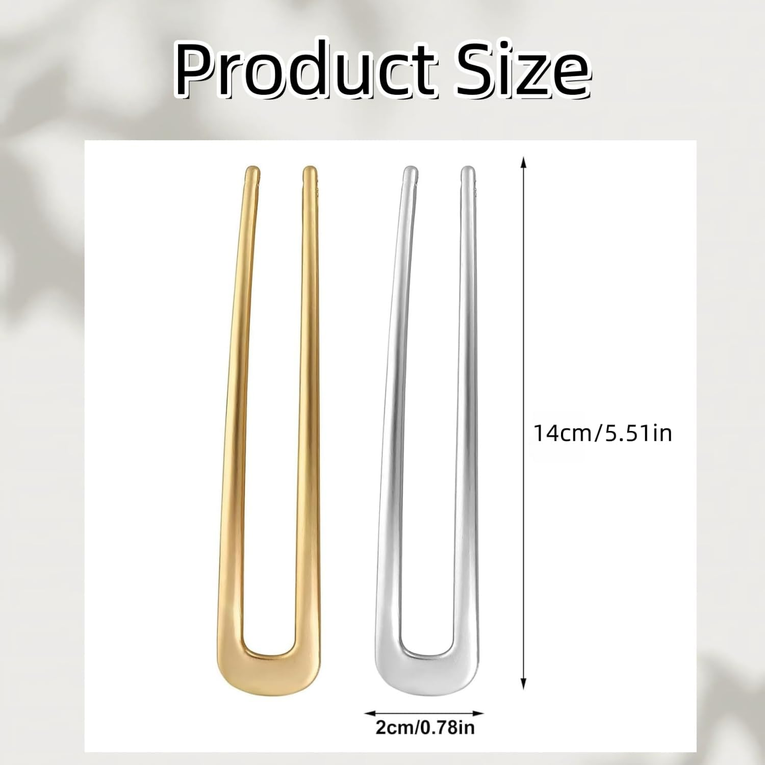 Heanvmyss French Hair Pin, Pack of 3 14 Cm U-Shaped French Twist Hair Pins, Metal Hair Pins, Large, Stylish Vintage Hair Fork, Hair Clips for Women, Girls (Gold + Silver + Black) image number 1