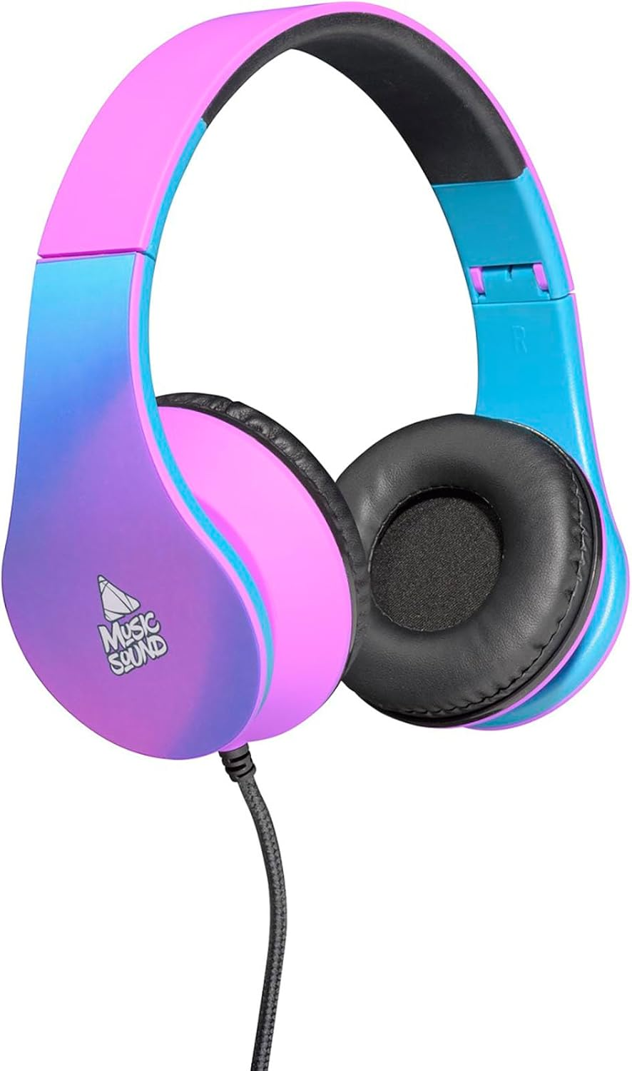 Music Sound | over Ear Fantasy Wired Headphones | Expandable and Foldable On-Ear Headphones with Headband and 1.2M Tangle-Free Cable - 3.5Mm Jack - Purple - Line image number 7