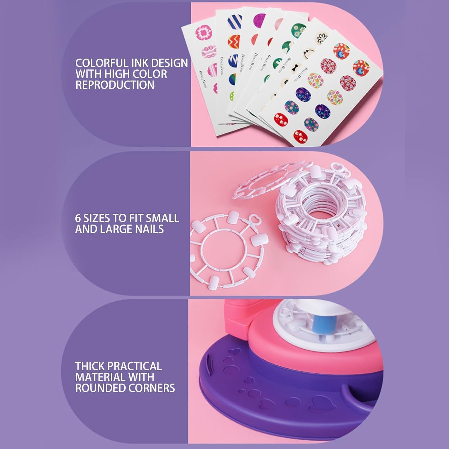 Nail Stamper Set - Cute Childrens Nail Art Kit, Creative Nail Machine Toy for Christmas, Nail Stickers Nail Art Kit, Nail Art Kit Nail Stamper, Nail Art Kit for Fun Nail Art Parties/893