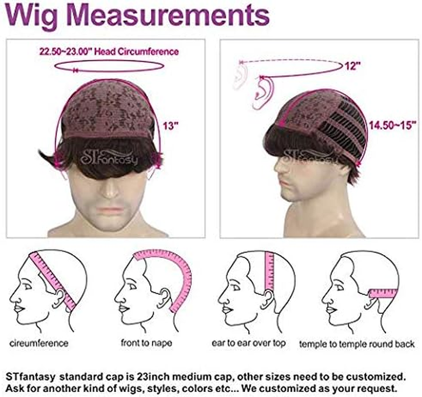 Stfantasy Wigs for Men Natural Short Brown Layered Hair Male Daily Costume Party Full Wig image number 4