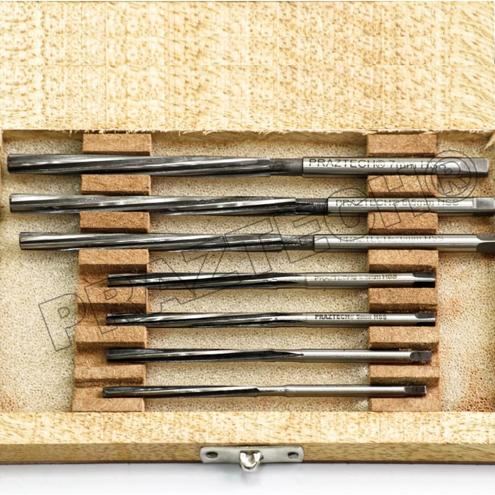 PRAZTECH&reg; HSS Valve Stem Guide Reamer Spiral Fixed | DIY | Motorcycles | Atvs | Boat | Quad | Cars | Trucks | Engine Workshop Hand Tool (Set of 7Pcs 4Mm to 7Mm) image number 1