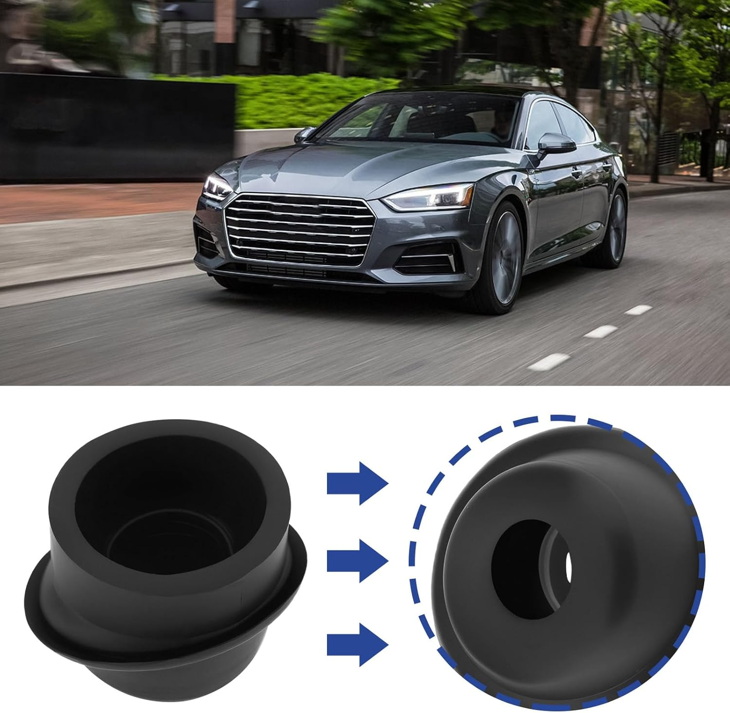 Ecsing 1Pc Convertible Short Rod Antenna Grommet Seal Antenna Adapter Base Replacement Part 65218375151 Compatible with BMW E36 Black image number 1