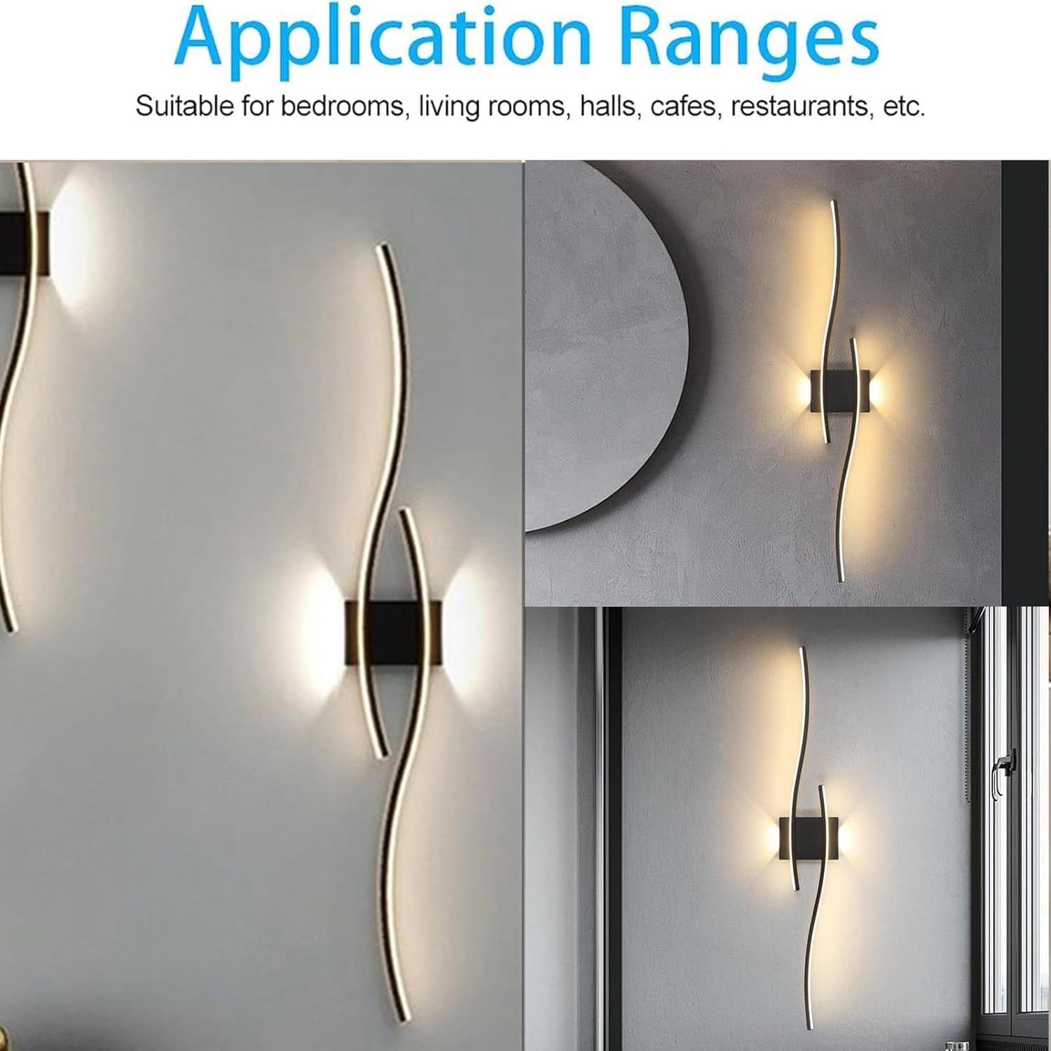 LED Vanity Mirror Wall Light 5000Mah Battery Operated Indoor Wall Sconce USB Modern Wave Shape Design Wall Lighting Fixtures Wall Lamp for Living Room Hallway Bedroom (120Cm,White White Light) XXZ image number 3