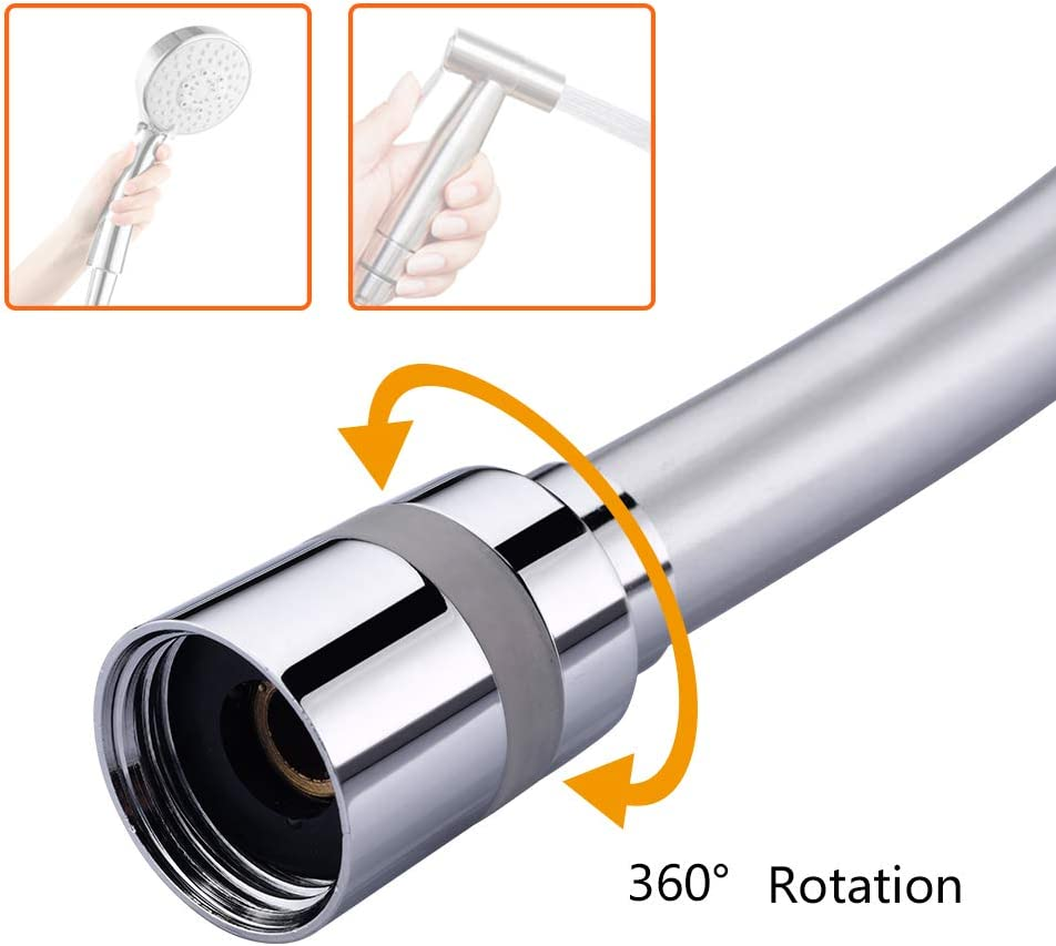 GRIFEMA COMPLENTOS-G852 Shower Hose, Corrosion Protection and Twist-Proof with Anti-Kink Protection in PVC Look (150 Cm) Extremely Flexible Shower Hose, Silver image number 4
