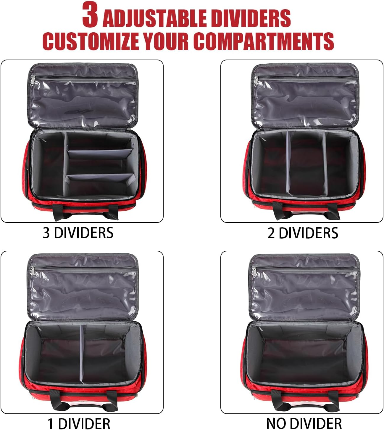 Medical Bag Rolling Roller Bag Trolley Duffel Nurses EMT CNA RN Empty for First Aid Responder Home Health Care Nursing Student Roll Duffle Bag Carry on Wheels Wheeled Work Physicians Doctor, Red image number 1