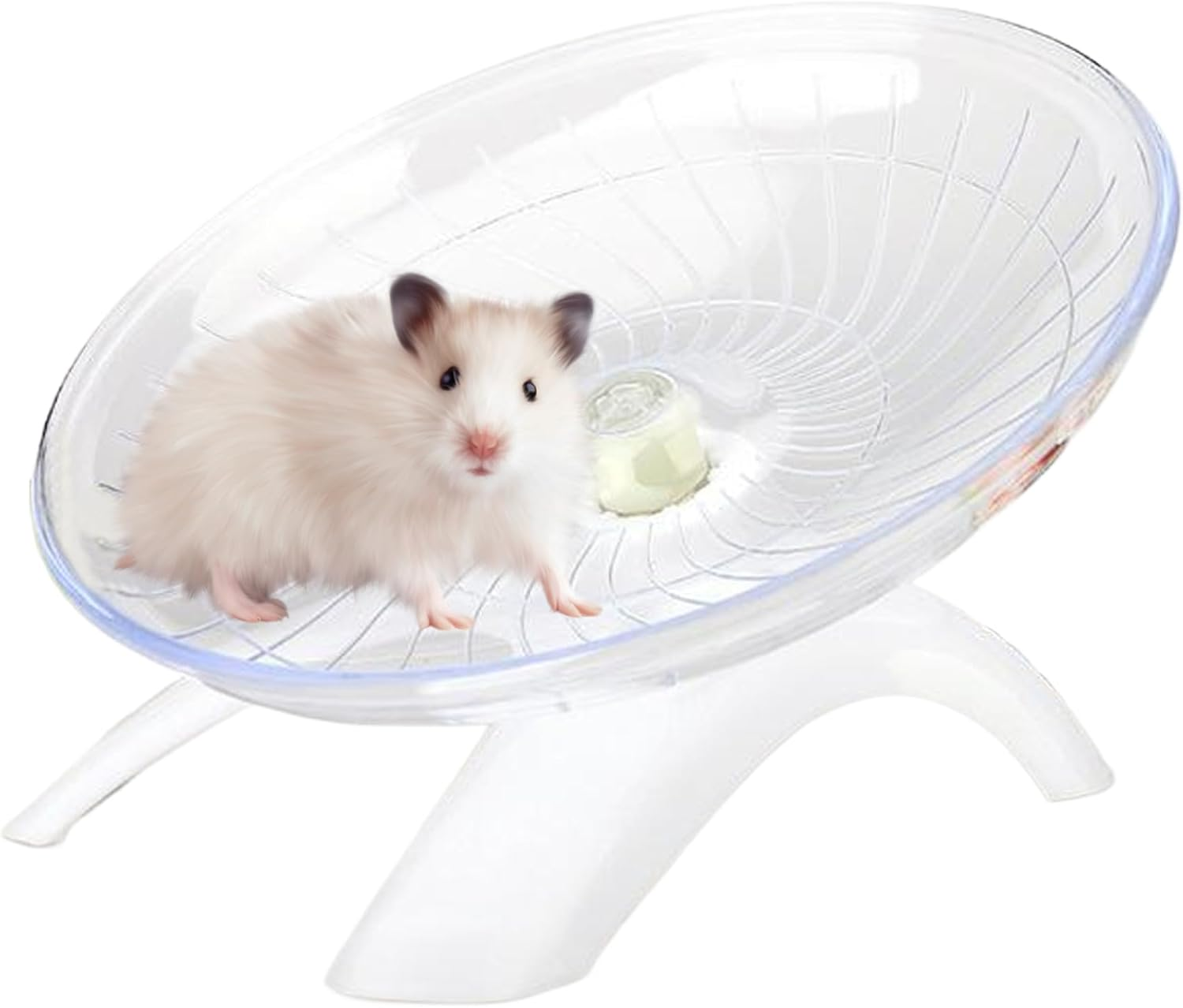 7Inch Silent Hamster Wheel, Non-Slip, Stable Exercise Wheel for Dwarf Hamsters, Gerbil, Rat, Small Animals, White, Indoor image number 3