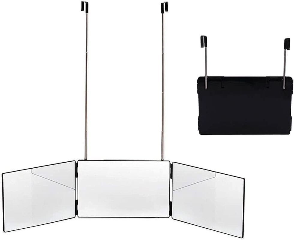 3 Way Mirror | Trifold Mirror for Self Hair Cutting and Styling | DIY Haircut Tool to Cut, Trim, or Shave Your Head and Neckline at Home | Adjustable, Portable, Hands-Free | Haircut Artifact image number 5