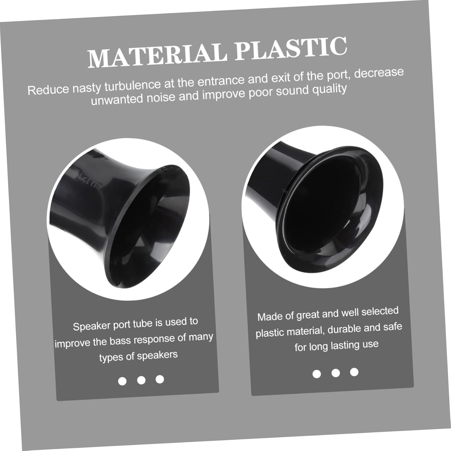 ELAYARD 8Pcs Speaker Cabinet Port Tubes Black Polished Air Ports Speaker Voice Outlets Accessories for Improved Sound Quality and Low Distortion image number 5