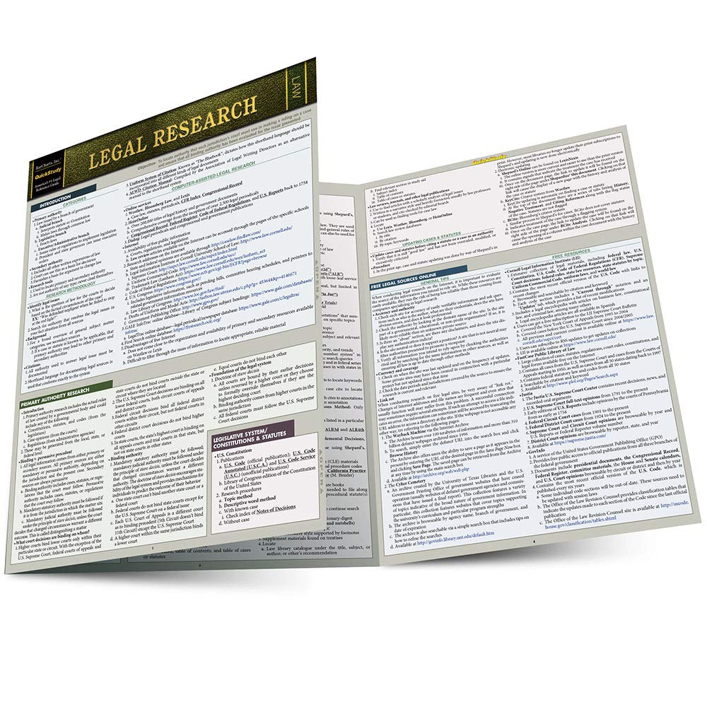Legal Research: a Quickstudy Laminated Law Reference image number 1
