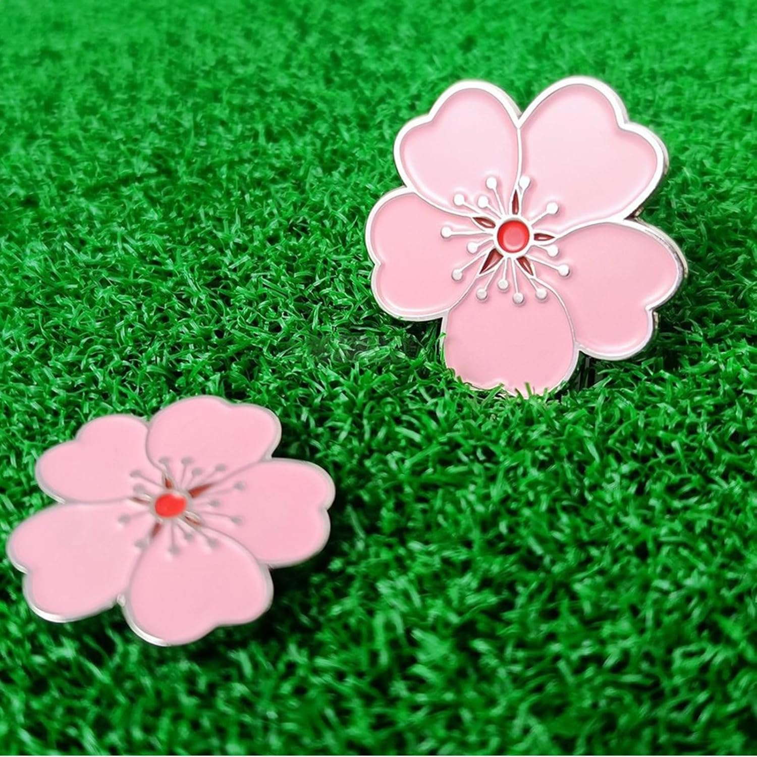 ENERKEEN Flower Golf Ball Marker with Golf Hat Clip for Your Friend Magnetic Golf Ball Markers Golf Gifts for Women Golf Marker Magnet image number 3