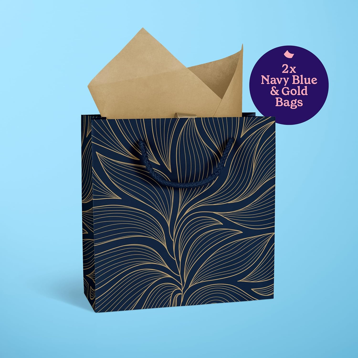 GIVEWRAP&reg; the Gift Wrap That Gives to Charity. 4Pcs Gift Bags Luxe Large Size with Handle and Gift Tag. for Any Birthday, Weddings, Mothers Day & Special Occasion 33Cm*26.5Cm*14Cm Eco-Friendly image number 2