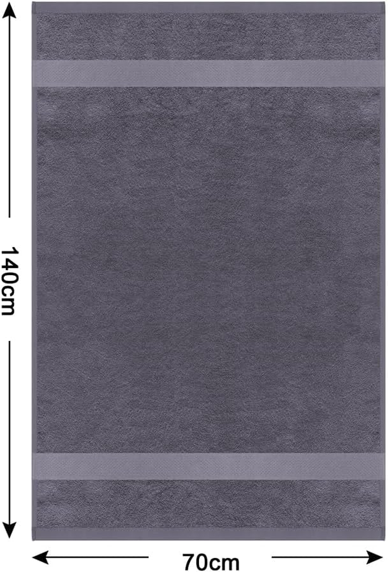 4 Pack Bathroom Towel Ultra Soft Water Absorbent Towel Set, Large Bath Sheets Towels, Lighter Weight, Quicker to Dry, 70 X 140 Cm, Grey - Grey image number 4