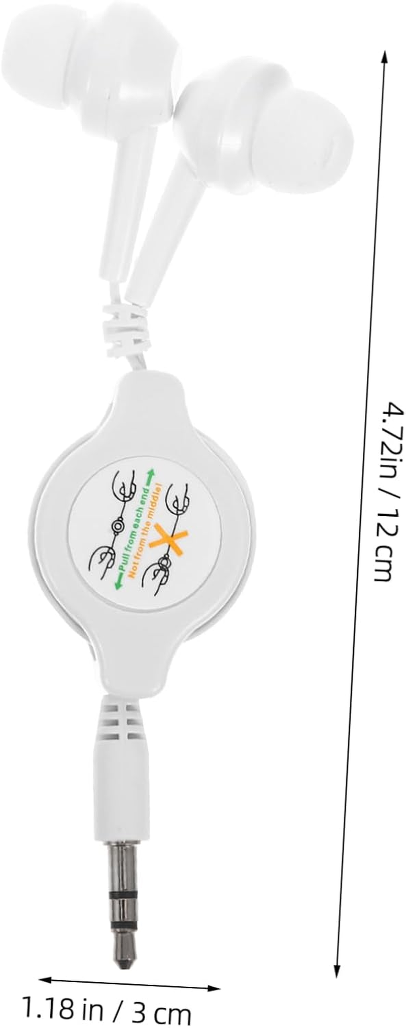 Operitacx Ear Headphones Retractable Lightweight with Jack Comfortable Cushions for Players CD Players and Smart Devices White image number 1