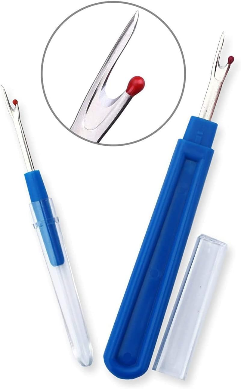 APUXON Seam Ripper and Thread Remover Kit 2 Big and 2 Small Handy Stitch Ripper Sewing Tools and 1 Sewing Trimming Scissor Nipper Tool for Thread image number 5