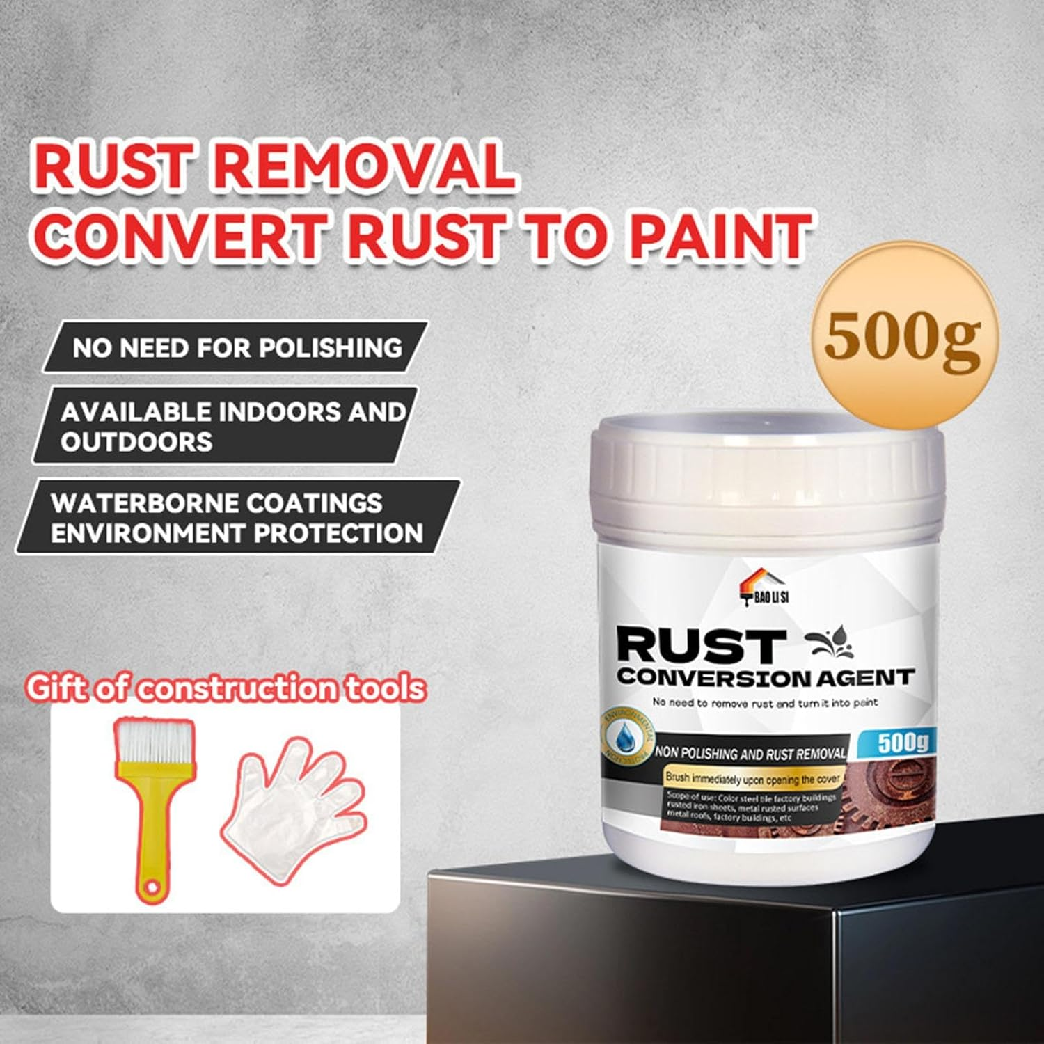Rust Converter for Metal | 500Ml Rust Converter Metal Primer | Highly Effective Water-Based Rust Converter for Metal, Football Goal, Tractor, Grille, Door, Car, image number 6