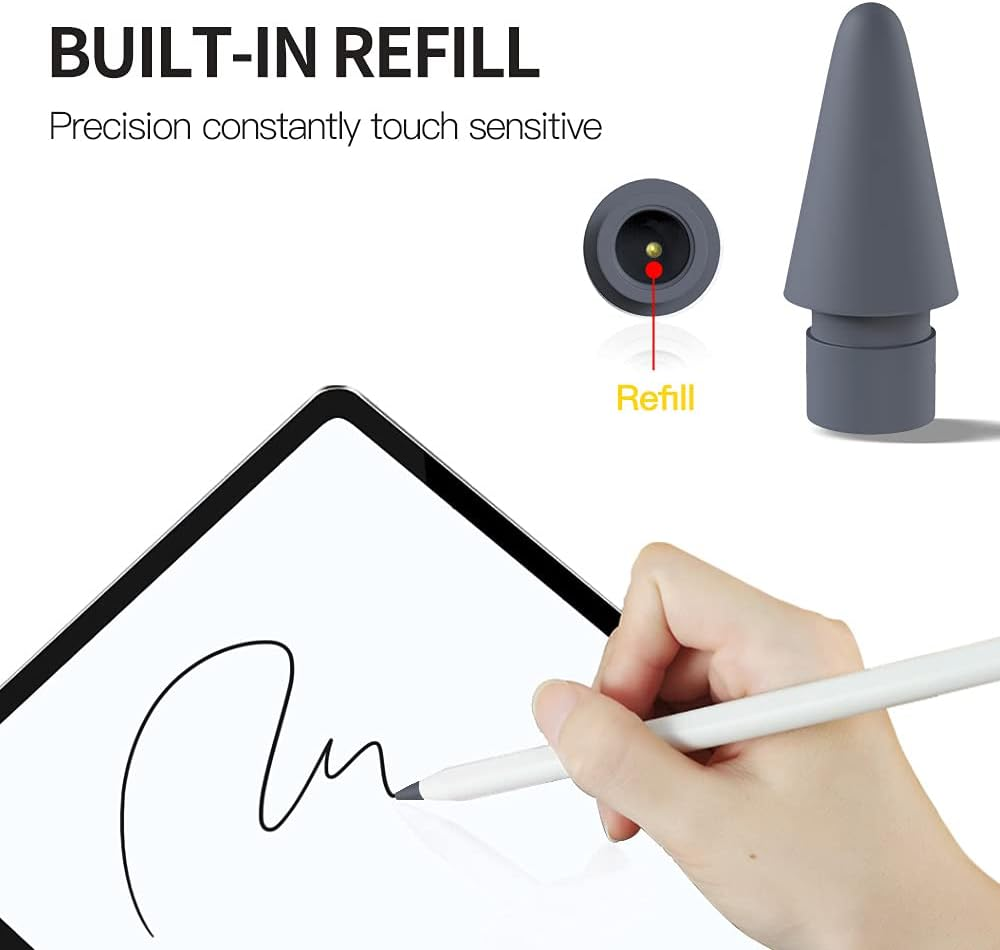 AWINNER Pen Tip Compatible with Apple Pencil Tips 1St & 2Nd Generation Color Nib (Grey) - Cyan image number 4