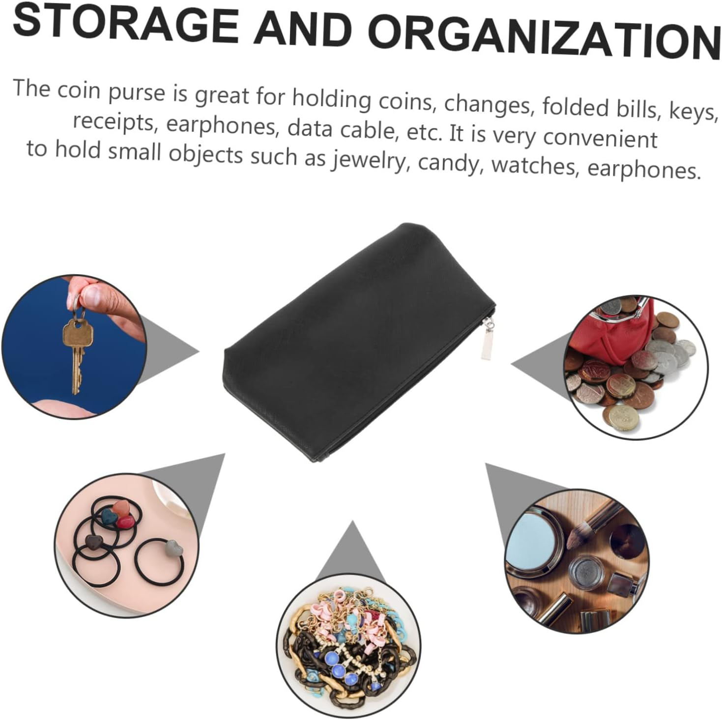 BESTYASH 3Pcs Supple Bag Keys Storage Bag Portable Small Coin Purse for Outdoor Use Change Pouch for Traveling image number 4