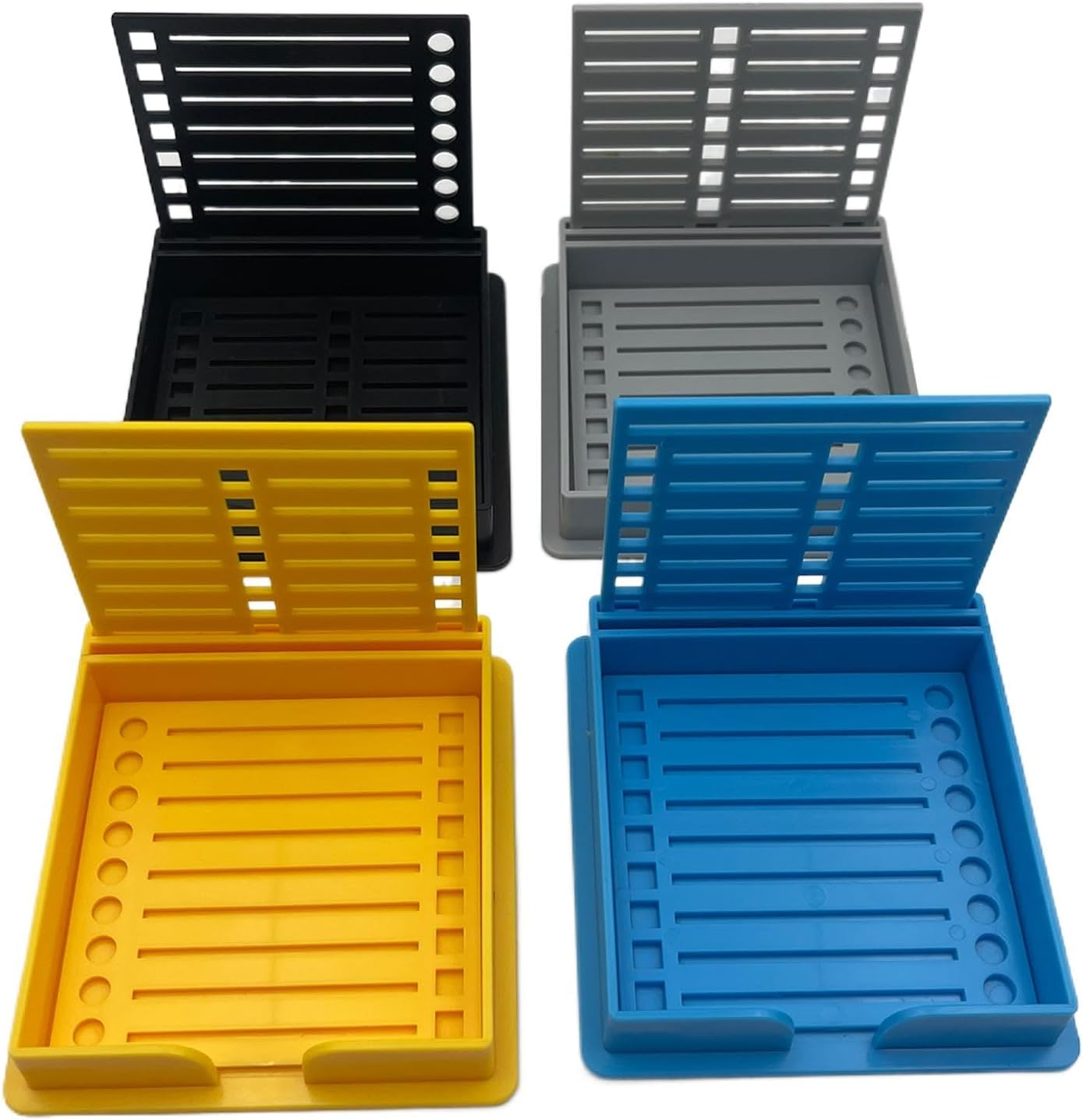 4Pieces Sticky Note Holder | Sticky Note Stencil | Note Dispenser | Double Insert Template Storage Box | Self-Adhesive Notes Pad | School Supplies Desk Accessories image number 2