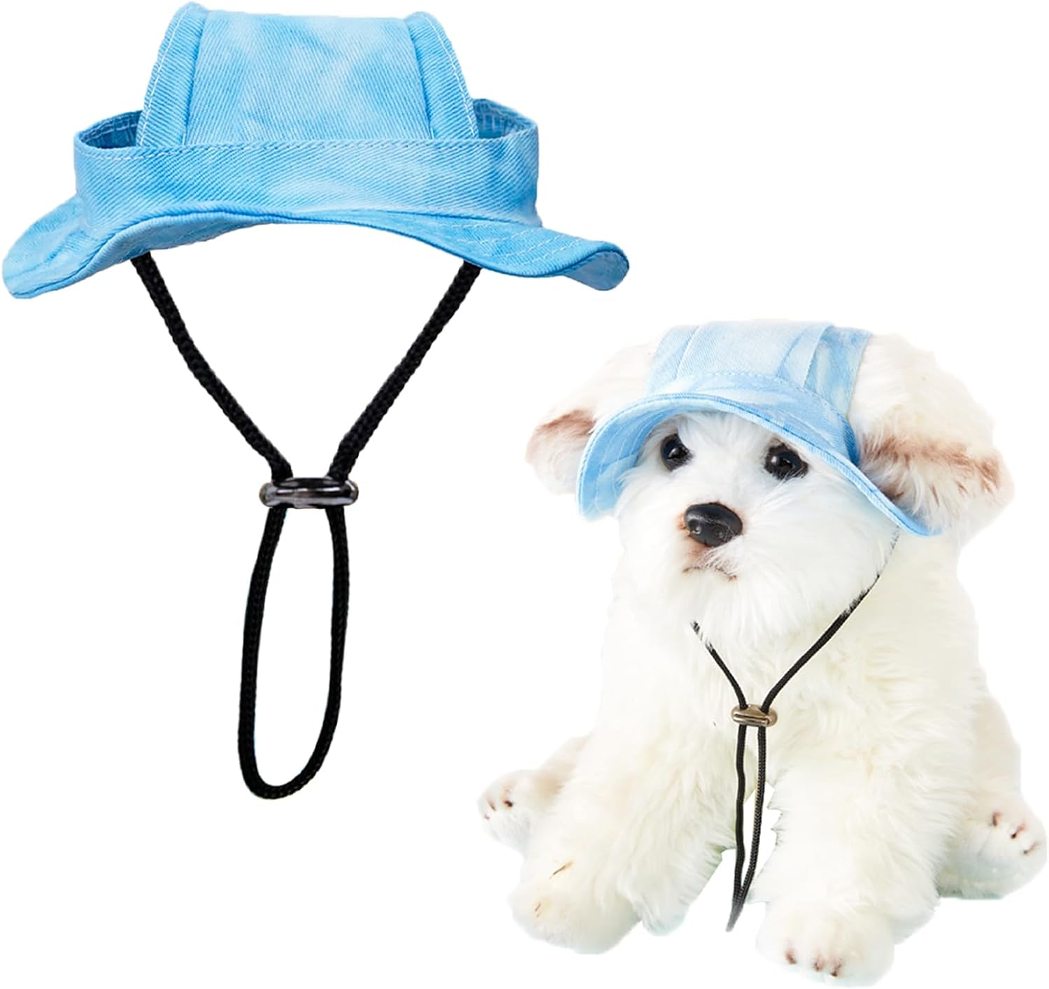 TYXHXTF Dog Baseball Cap, Outdoor Sun Protection, Visor Cap with Ear Holes, Blue, M image number 3