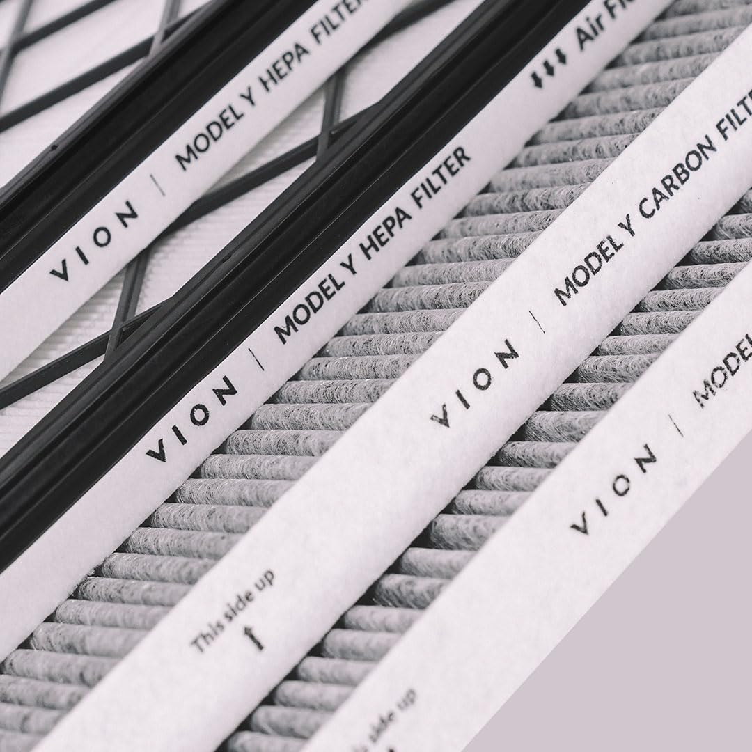 VION Model Y Front Trunk HEPA Carbon Air Filters Kit - (2X HEPA Filters and 2X Carbon Filters per Package) - 4 Packs per Package with Installation Tools image number 3