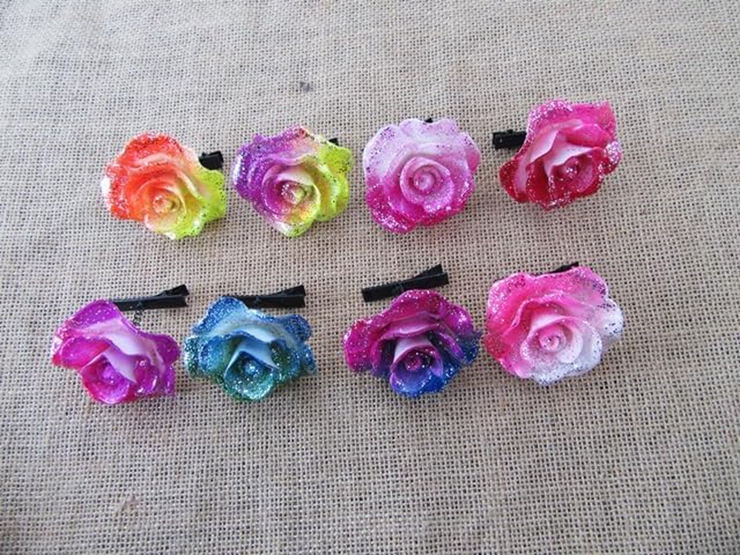50Pcs Rose Flower Hair Clips Hairclips Hairpins Wholesale Price
