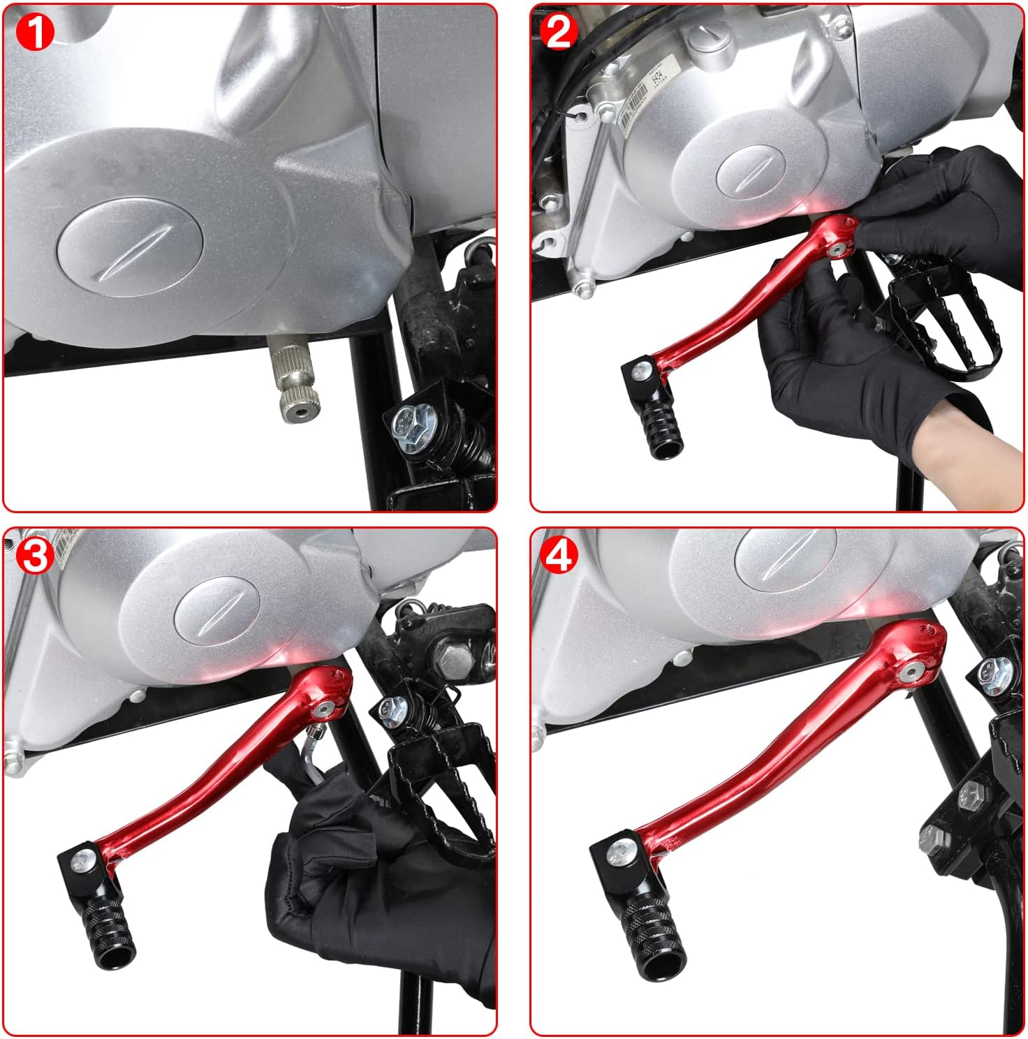 GREHUA Dirt Bike Gear Shifter Shift Lever Compatible with 50Cc 110Cc 125Cc 150Cc SSR Baja DR49 WR200R SDG 107 IMR Pitster Pro Atomik Triumph Thumpstar Taotao ATA DB Coolster Lifan Motorcycle Parts - Black image number 6