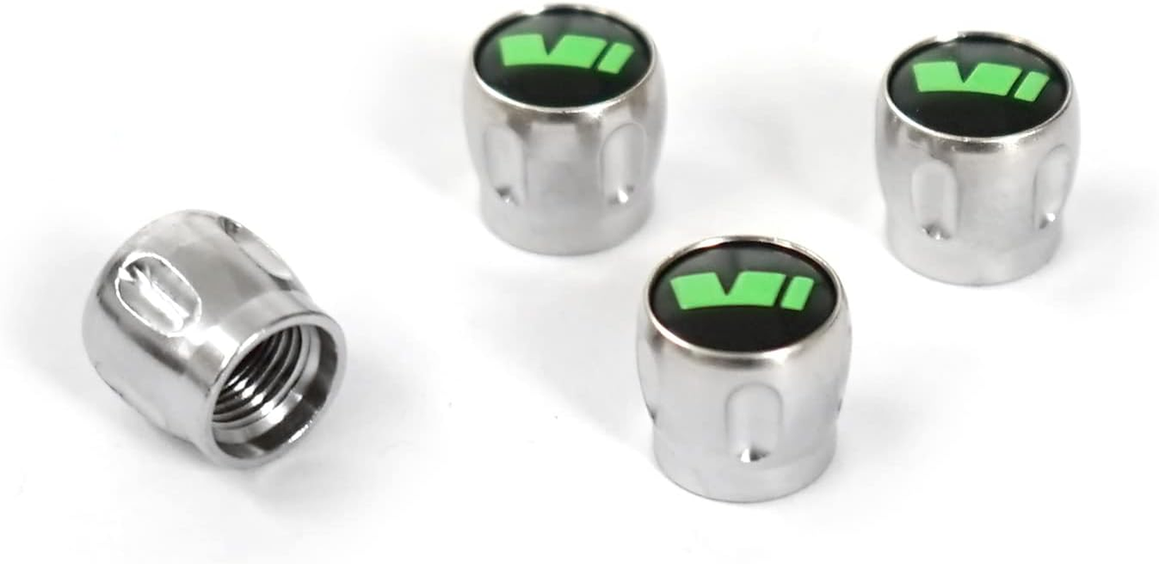Skoda 000071215H Valve Caps Motorsport VRS Caps Tyre Valves Black/Green