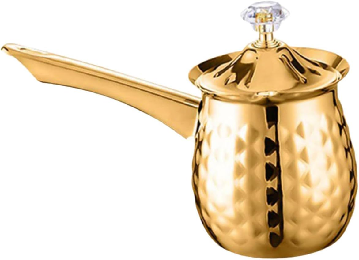 IMIKEYA Vintage Metal Turkish Coffee Pot Mocha Cup Espresso Pot for Stovetop Brew Turkish Tea Maker image number 5