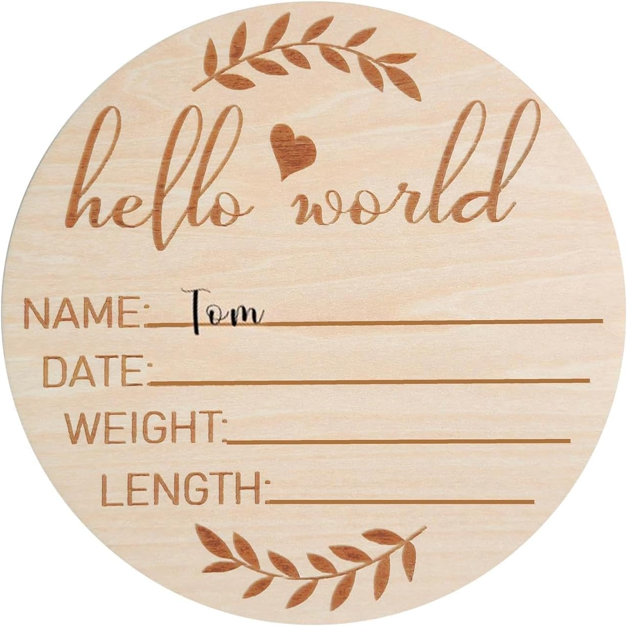 Baby Announcement Sign,Wooden Baby Birth Sign 5.9 Inch | Unique Baby Name Announcement Sign for Welcome Baby Come