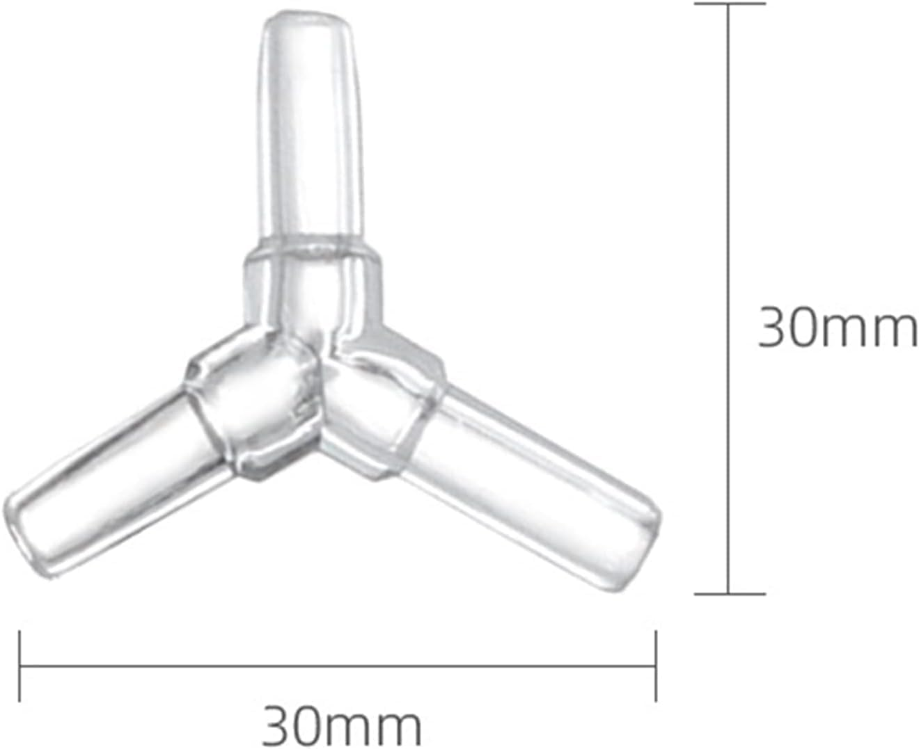 3-Way Control Lever Valve Distributor Splitter for Aquarium, 5Pcs Transparent, Tubing Connector Hose Fittings for Pumps and Filters image number 6