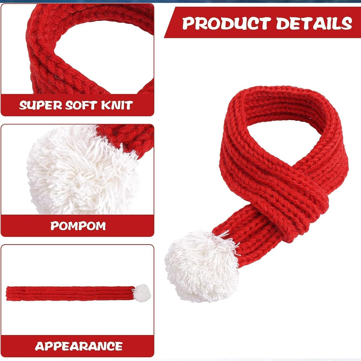 Christmas Hat Dog, Cats and Dogs Christmas Costume, Pet Scarf, Christmas Hat and Scarf for Dogs, Cats, Pet Costume Christmas Clothing, Pet Christmas Outfit Gift image number 6